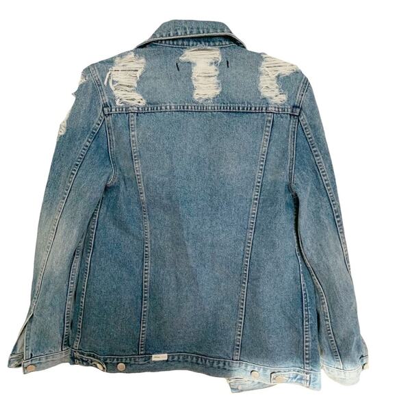 Lovers + Friends James Distressed Denim Jacket Small - Picture 3 of 8